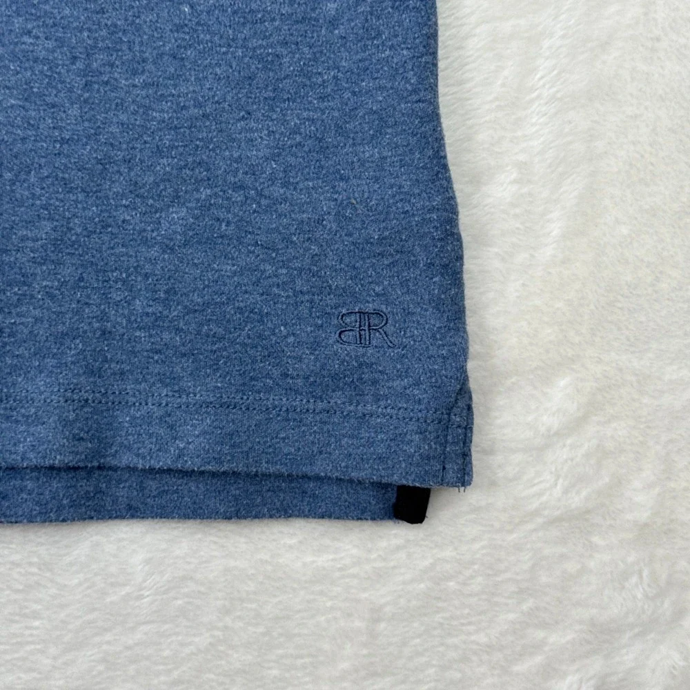 Banana Republic Polo Shirt Mens Large Blue Heathered Cotton Short Sleeve Logo